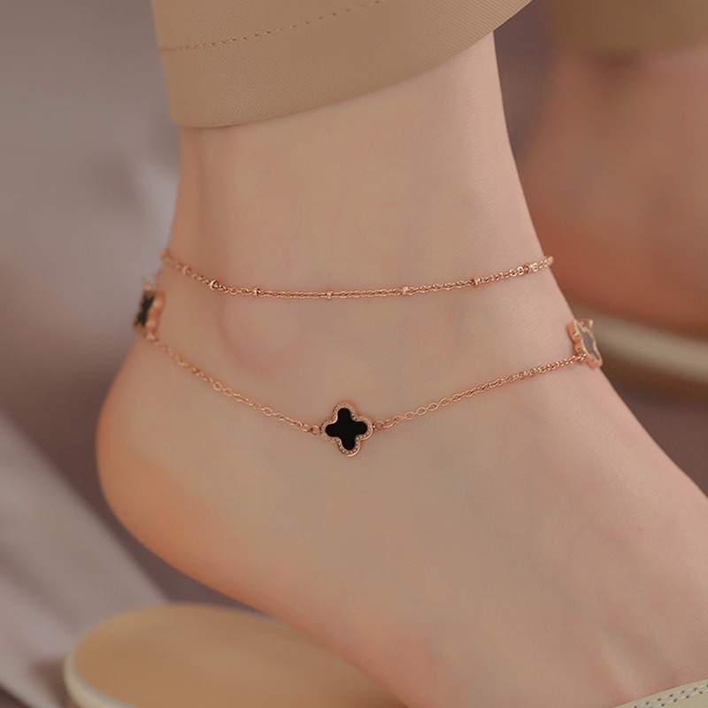 Korean Tianium Steel Anklet  Simple Elegant Jewelry for Women Does Not Fade or Rust