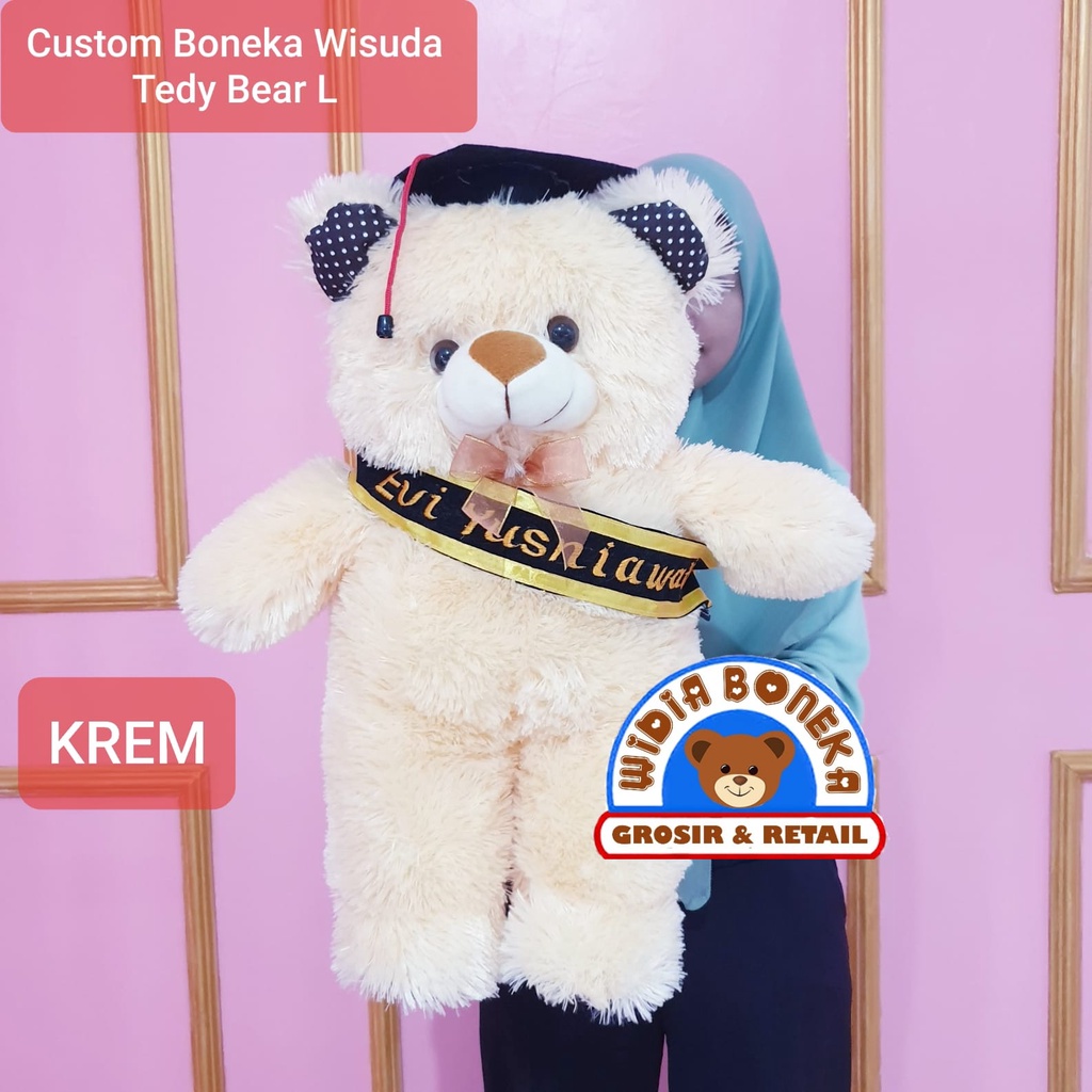 Boneka Wisuda Bear 55cm + Slempang Nama