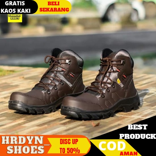 Sepatu Boots Kulit Pria Country Boots Kulit Sepatu Kerja Kantor Pria Sepatu Santai Keren Pria