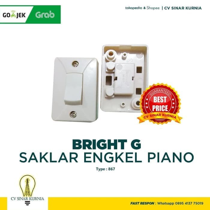 Saklar engkel piano Saklar Bright G 867 Engkel Piano Warna Putih