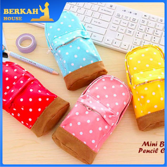 

TEMPAT PENSIL WADAH PENSIL MINI BAG PENCIL CASE POLKA TEMPAT PENSIL MURAH BAGUS BHS176