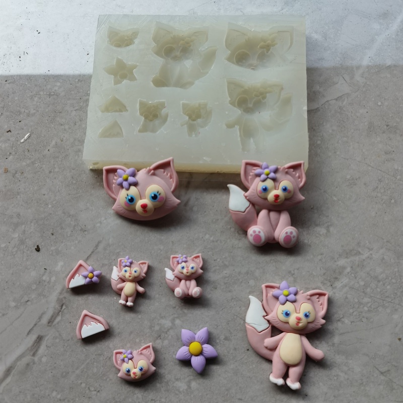 Siy Cetakan Silikon Bentuk Rubah Lucu Untuk Membuat Perhiasan / Gantungan Kunci / Kue / Craft Handmade Diy