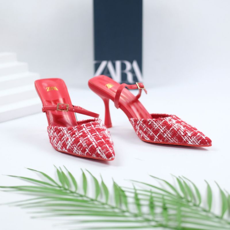 Zara Tweed Mules