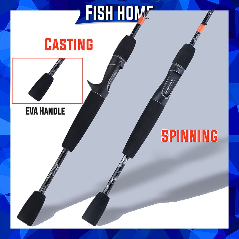 2 Bagian Spinning Fishing Rod / Casting Fishing Rod Dengan Carbon Rod Body Dan EVA Handle Untuk Freasher water (1.5m)