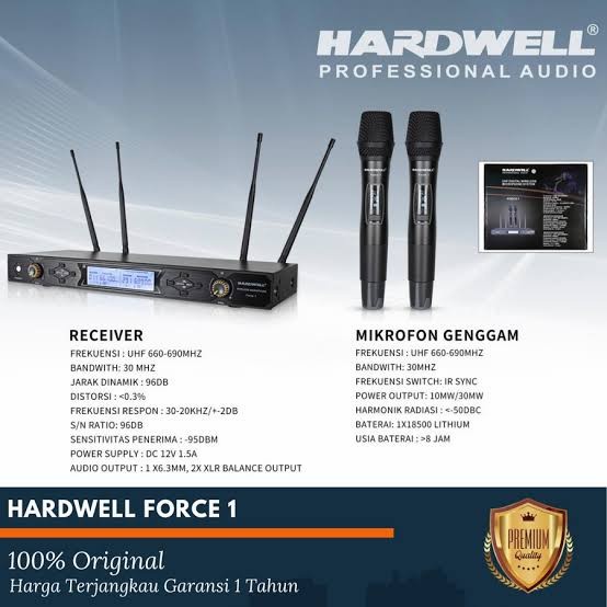 MIC HARDWELL FORCE 1/FORCE-1/FORCE1 MICROPHONE WIRELESS HANDHELD ORI