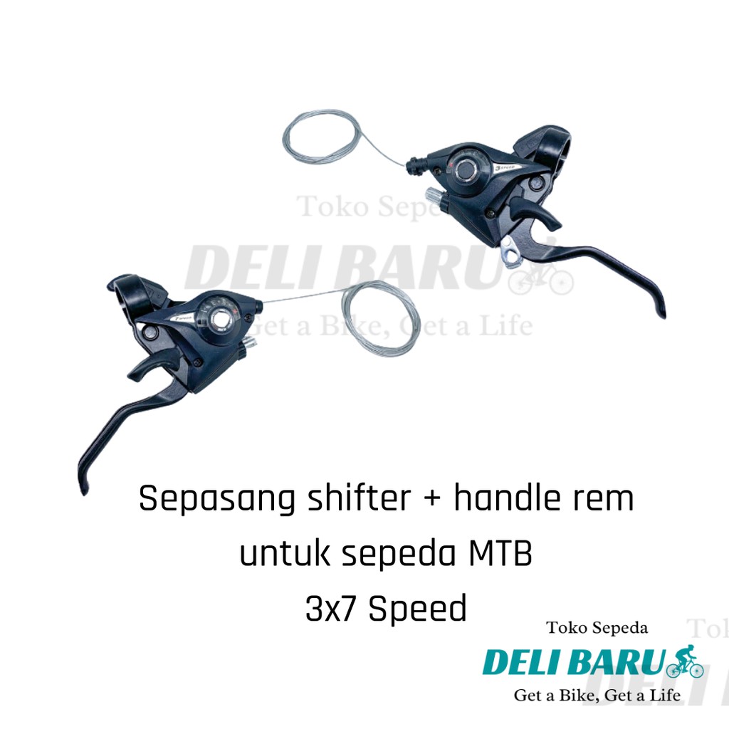 Shifter + handle operan gigi 3 x 7 sepeda MTB federal