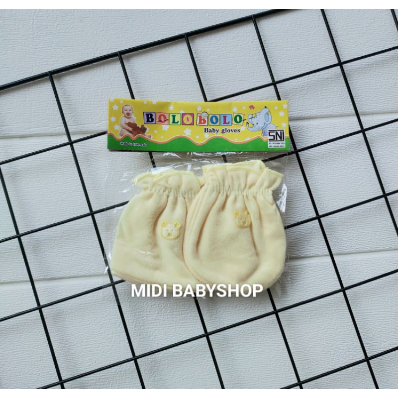 1 Set sarung tangan dan kaki bayi motif boneka bolo bolo SNI