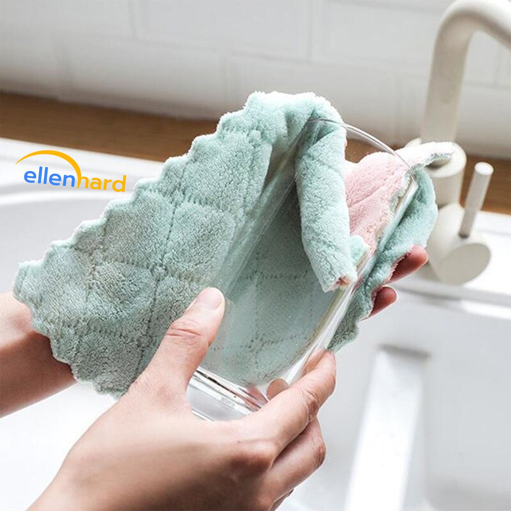 Kain Lap Piring Dapur Microfiber Anti Minyak Lap Mikrofiber Serbet Tangan Cleaning Cloth