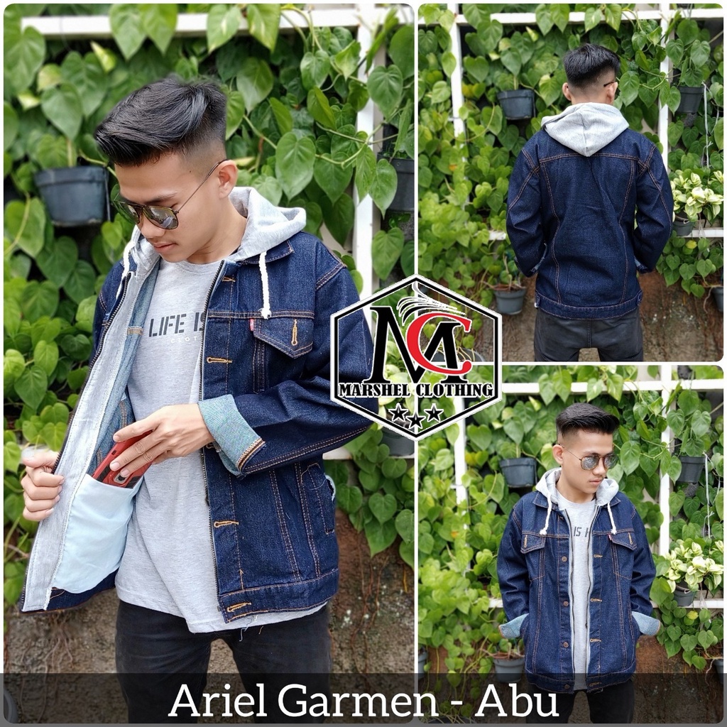 RCL - Jaket Jeans Denim Ariel Double Sleting Free Gelang Smooth Think Big Size M.L.XL.XXL