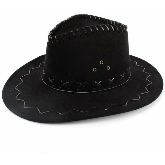 Topi cowboy dewasa kulit tebal / topi cowboi unisex