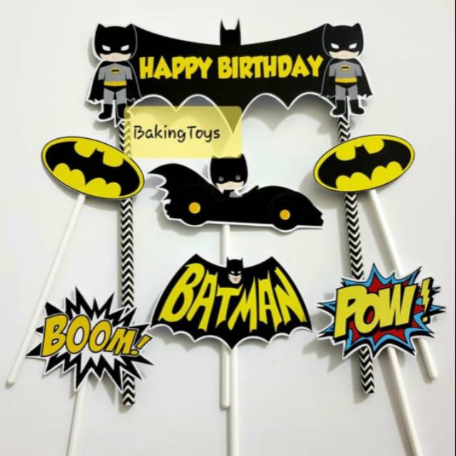 Batman Sayap Topper Cake Birthday / Hiasan Kue ulang Tahun / Topper Cake / Topper Kue Ultah