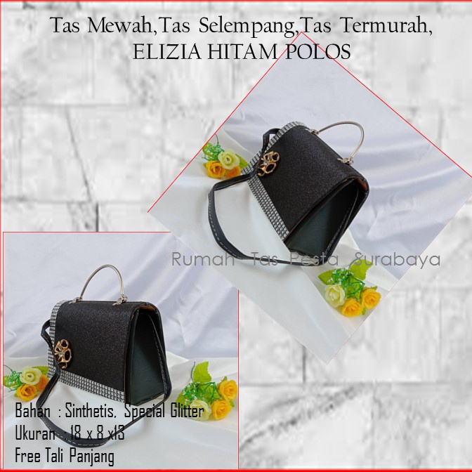 Tas Mewah,Tas Selempang,Tas Termurah,ELIZIA HITAM POLOS