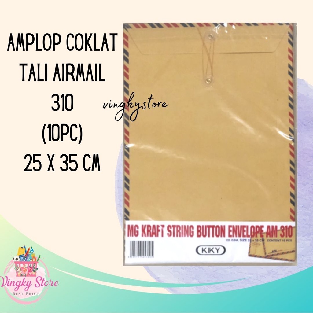 Amplop Tali 310 Air Mail / Amplop Coklat Tali 310