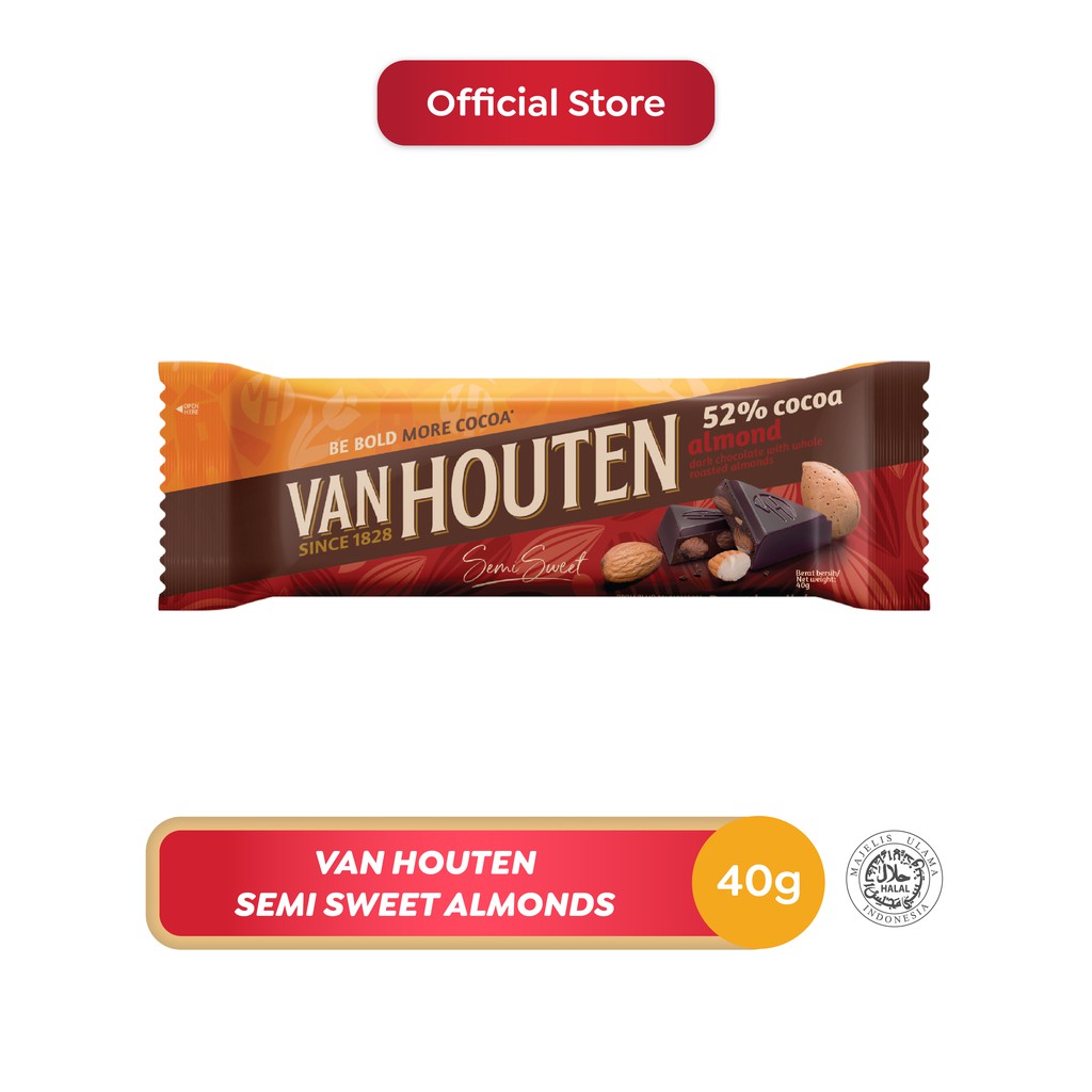 

Van Houten Dark 52% Cocoa Almond 40g