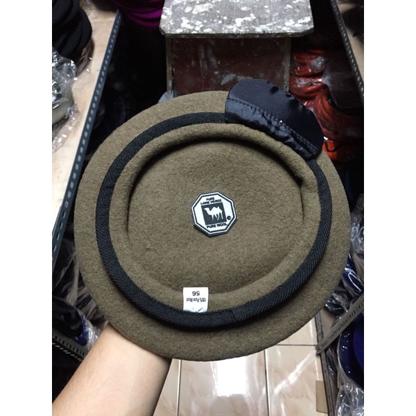 Topi Baret Satpol PP Camel Asli Onta Hitam