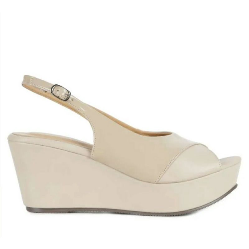 Sepatu Wedges Megan Beige Big Size 41-42-43-44-45 Sepatu Sendal Formal Pesta IMPOR Size Besar Beige, 41