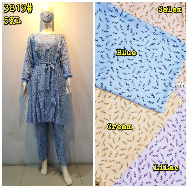 JOSJOLI_STORE/3818-3819 Setcel Rayon/Stelan Rayon Super Jumbo 5XL Free Masker/Busui