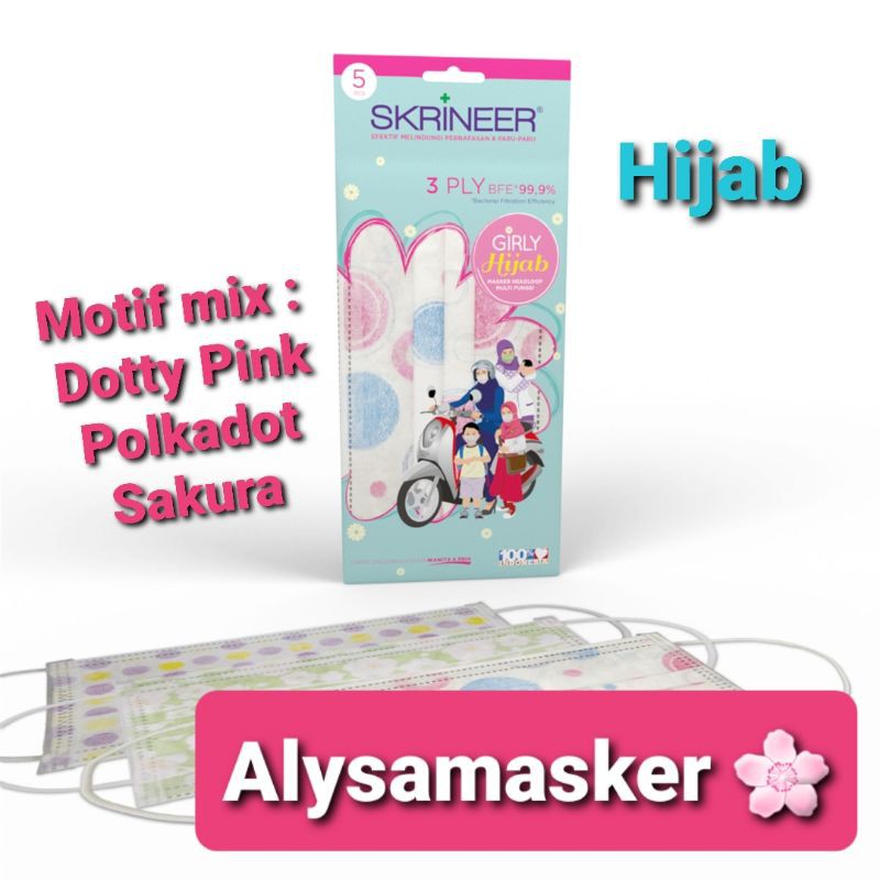 Masker Medis 3ply 5pcs Skrineer Hijab Motif