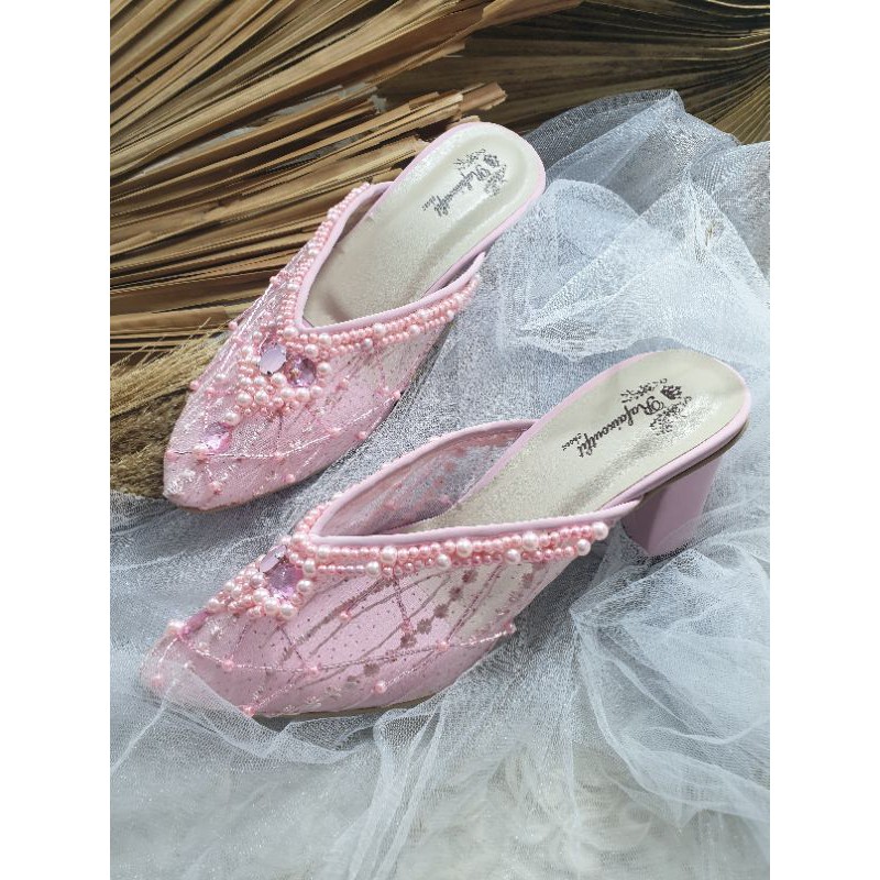 sepatu yohana pink tinggi 7cm hak tahu