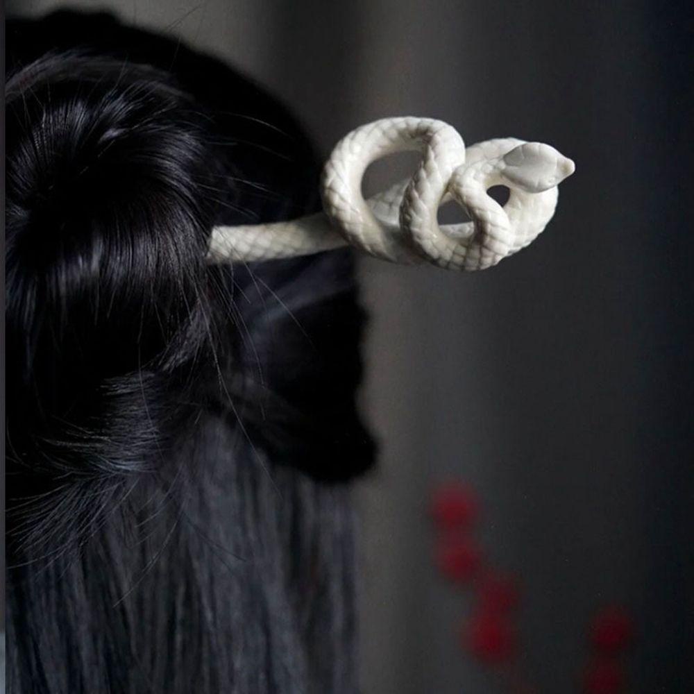 NEEDWAY Tongkat Rambut Ular Retro Sederhana All-match Paduan Gadis Gaya Cina Hiasan Kepala Antik