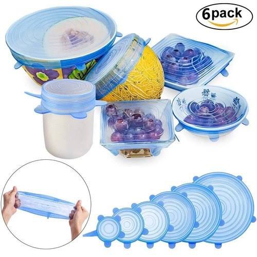 Penutup Wadah Makanan Elastis Serbaguna - 6 Ukuran - Stretch Bowl 6in1 Cover Lid Silicone 6 in 1