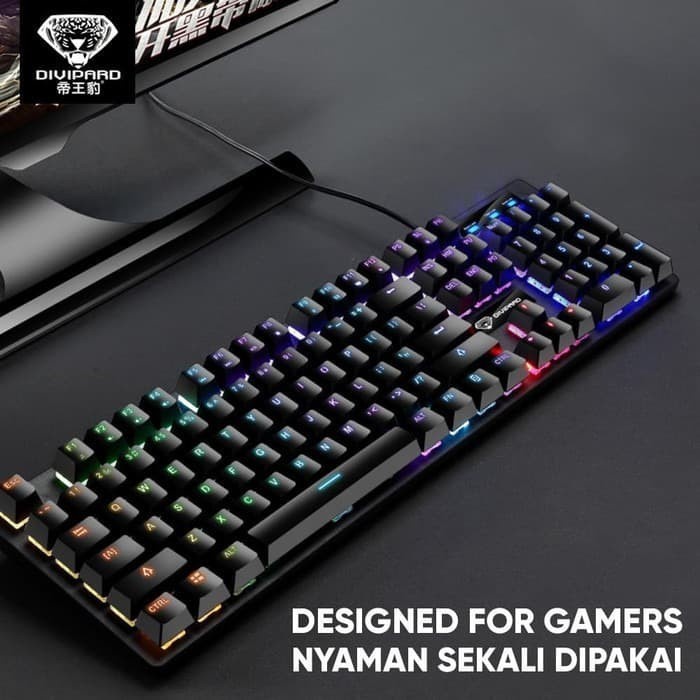 Divipard Keyboard Gaming AK911 Backlit Mechanical Gaming