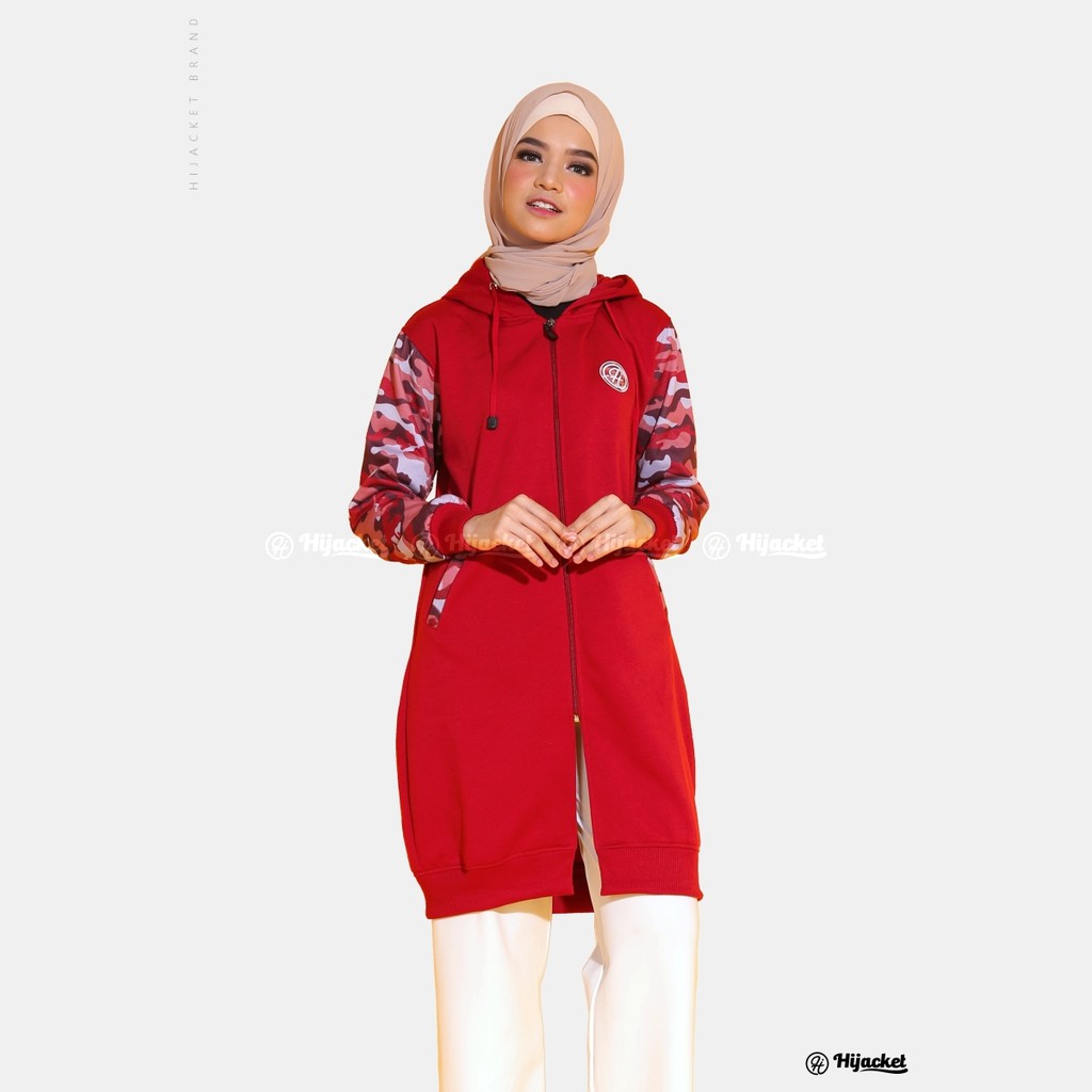 ⏺ Ambil 4 Bayar 1 Aja ⏺ Hijacket® Camouflasion Series (All Size, XL, XXL) Jaket Wanita Bahan 100% Premium Fleece Asli-RUBY