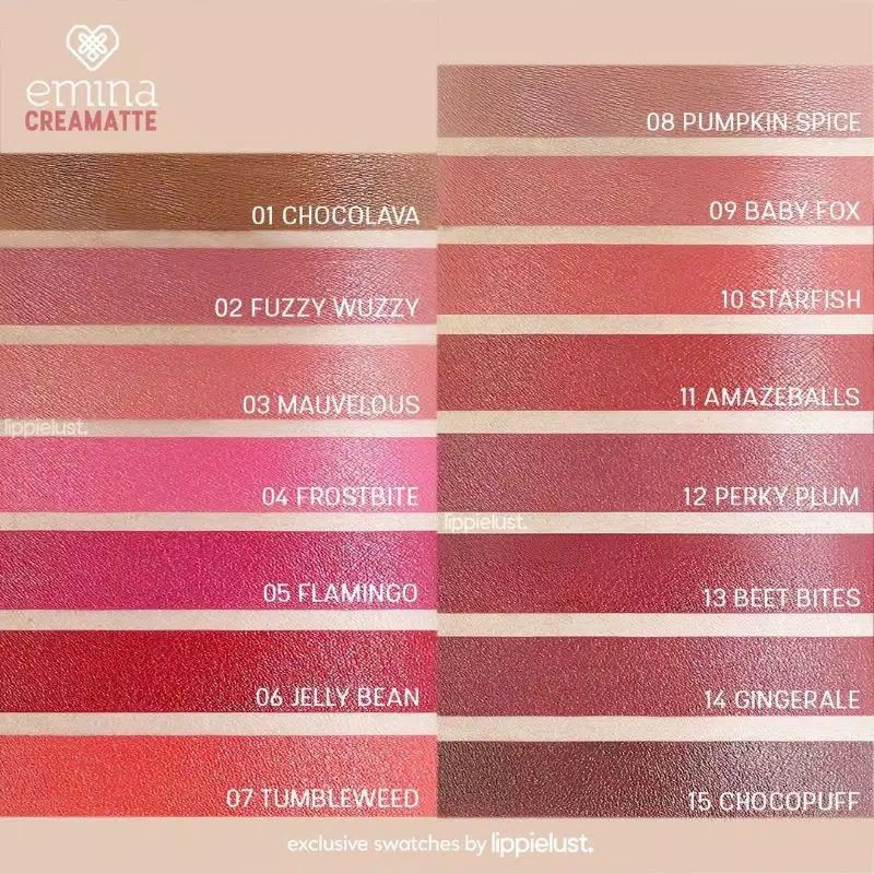 ❤️GROSIR❤️ EMINA CREAMATTE ALL SHADES 1-15 | Lipcream