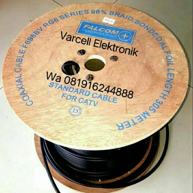 Kabel RG6 98% Falcom jual se roll ukuran 305 meter