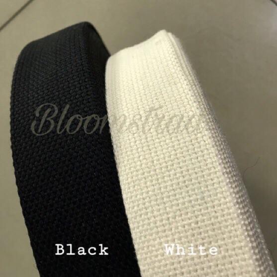 

IJG Webbing Katun 38mm tali katun 3,8cm cottong webbing black white terbaru ««
