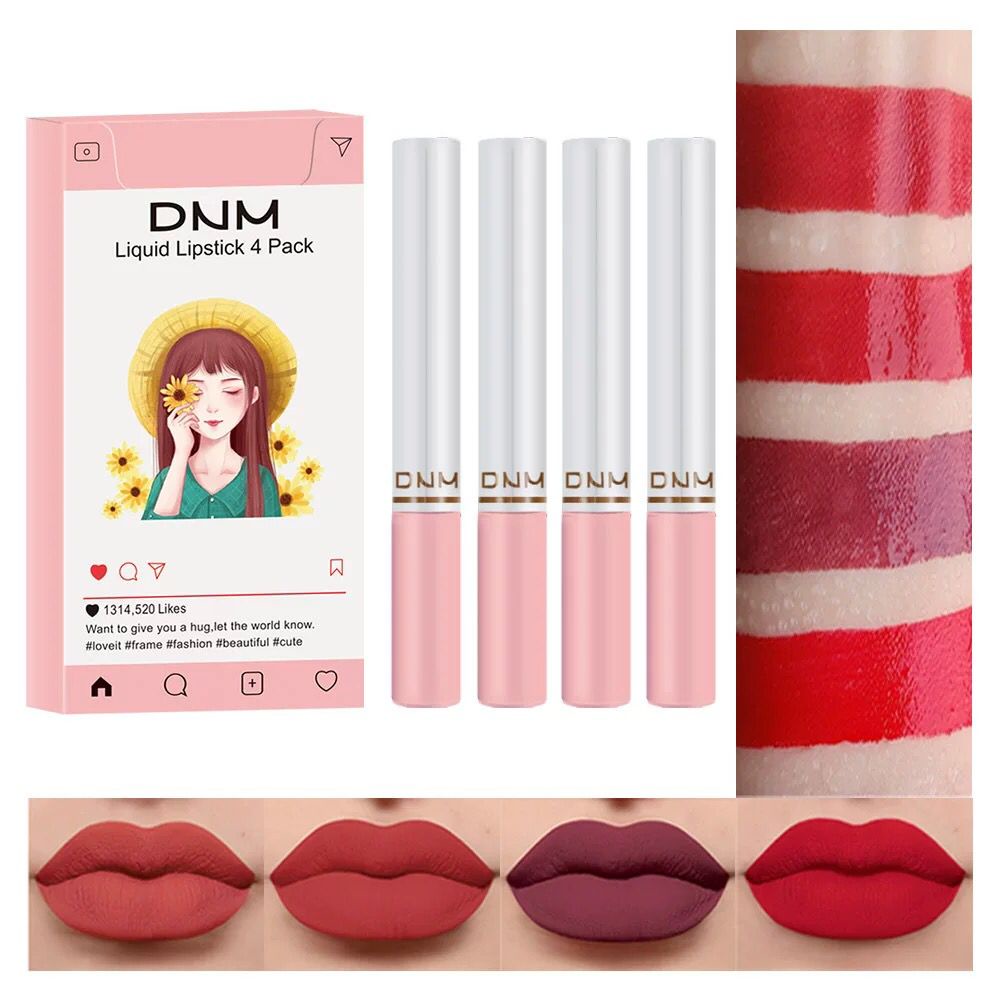 DNM MATTE WATERPROOF LIPSTICK SET 4 / PEWARNA BIBIR / LIPSTICK WANITA