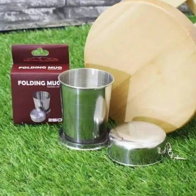 Gelas Lipat Stainless Steel / Gelas Camping Lipat 250ML