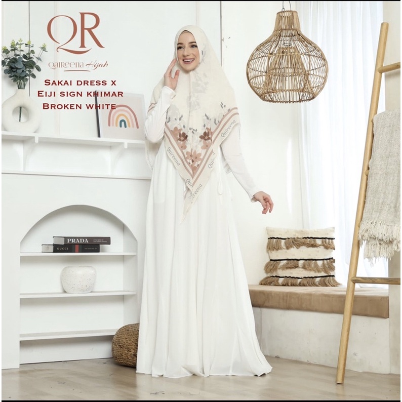 khimar printing gamis basic QAIREENA