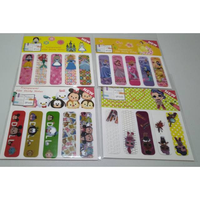 

Isi 100 Lembar Sticky Notes Bahan Plastik/ Pembatas Buku Karakter/ Stick Marker Murah