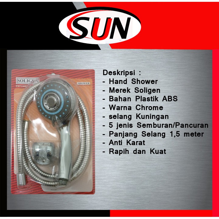 Hand Shower Mandi Kuningan Chrome Stainless Soligen