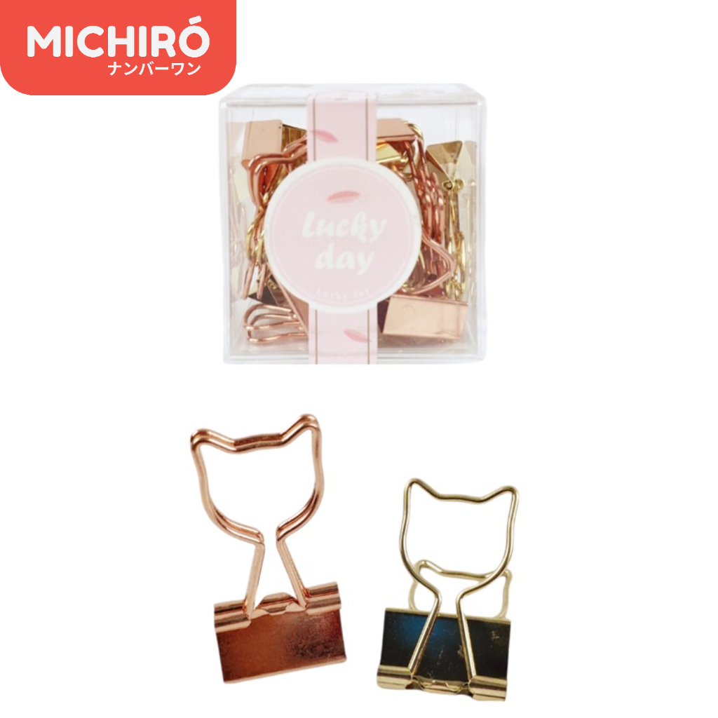 

Michiro Penjepit Kertas Lucu Lucky Day Metal Binder Clamp Mix Color