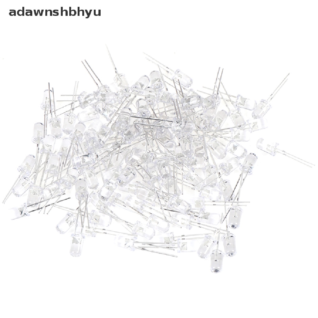 Adawnshbhyu 100pcs 5mm LED Aneka Kit Putih Hijau Merah Biru Kuning Dioda Pemancar Cahaya