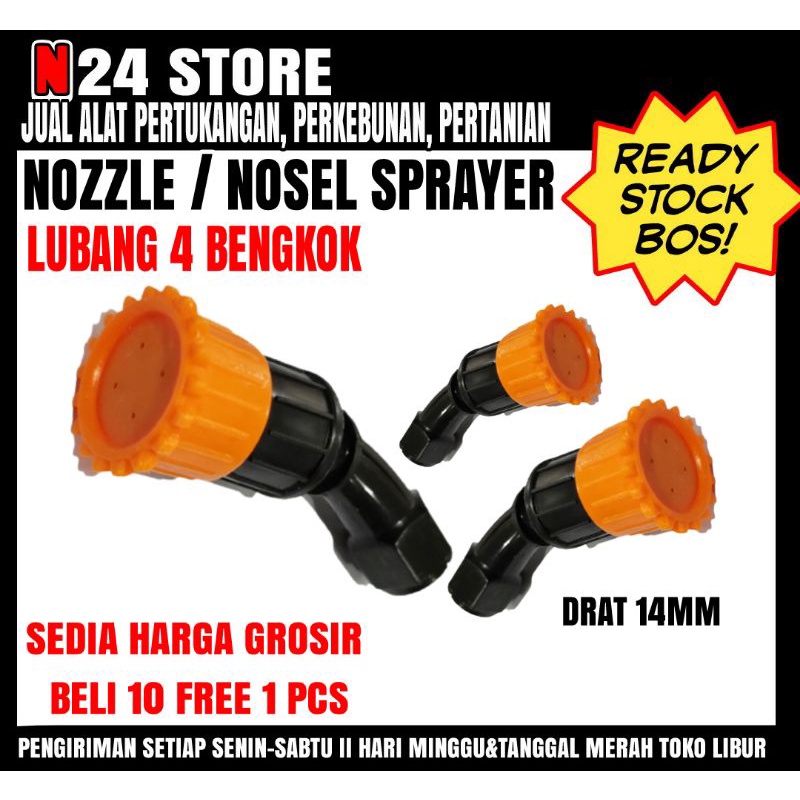 Nozzle Sprayer , Nozel Sprayer , Nozle Sprayer - Model Bengkok Lubang 4 Plastik