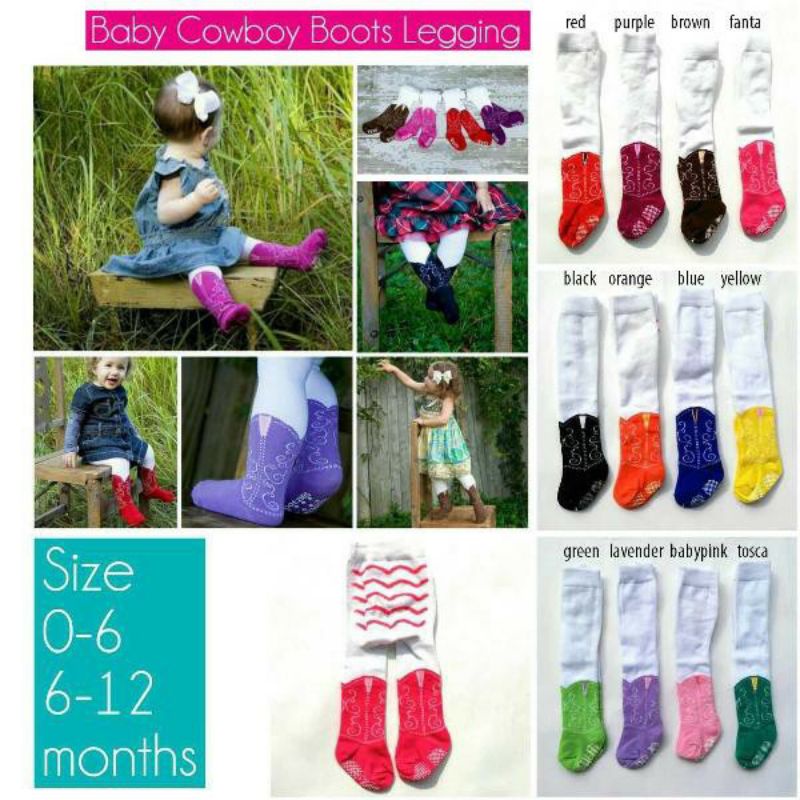 BUY2 FREE1, Legging Baby 0-6m dan 6-12m