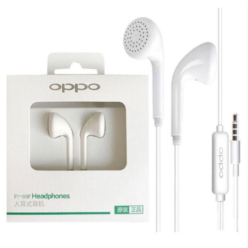 Headset OPPO Original Handsfree Earphone HF Earbud headphones Mic on off good quality Non Pack