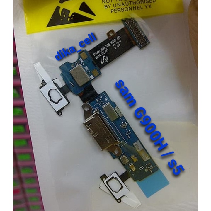 Papan PCB casan Flexible Connector Charger & Mic & Handsfre samsung G900H - S5