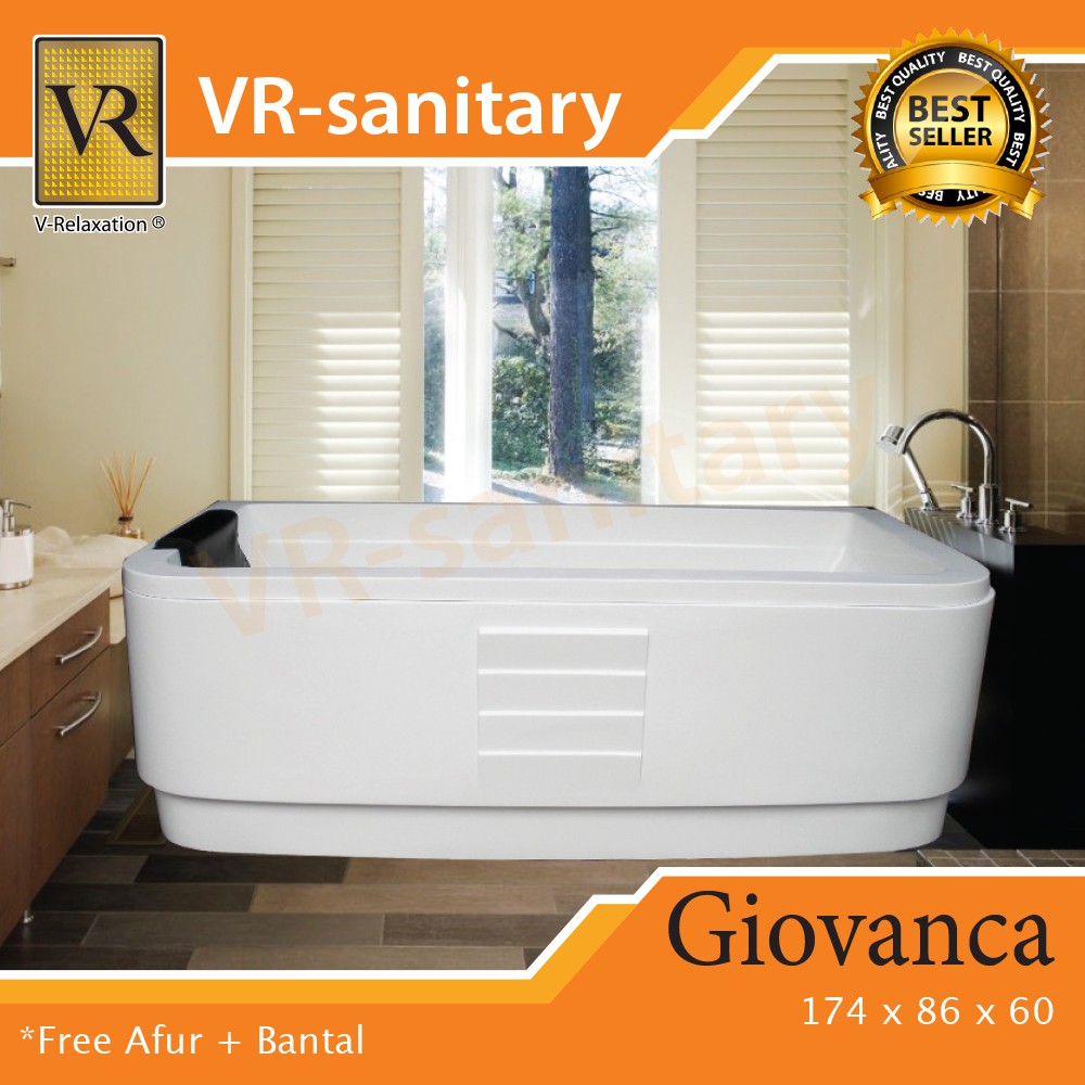 VR Bathtub Standing Giovanca + Whirlpool Jacuzzi