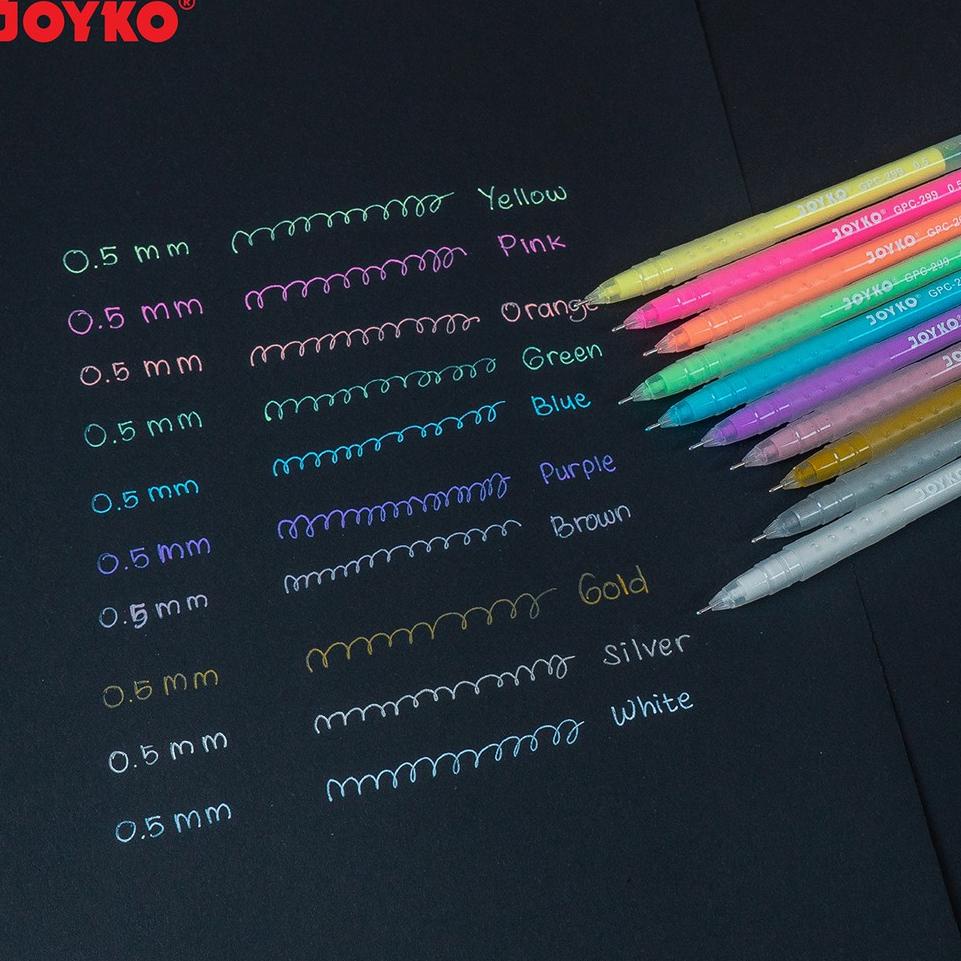 

[Best terlaris] * Color Gel Pen Pena Jel Warna Joyko GPC-299 Premium Color 10Warna 0.5mm ☇➶ (Harga M