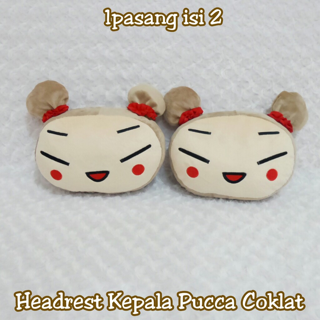 Bantal mobil headrest kepala pucca Coklat Live