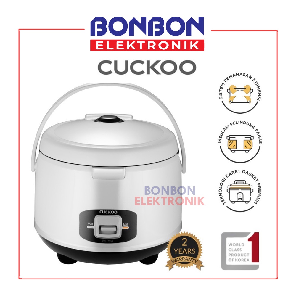 CUCKOO Rice Cooker Mechanical CR-1055/BK 1.8L No.1 in Korea 1055BK