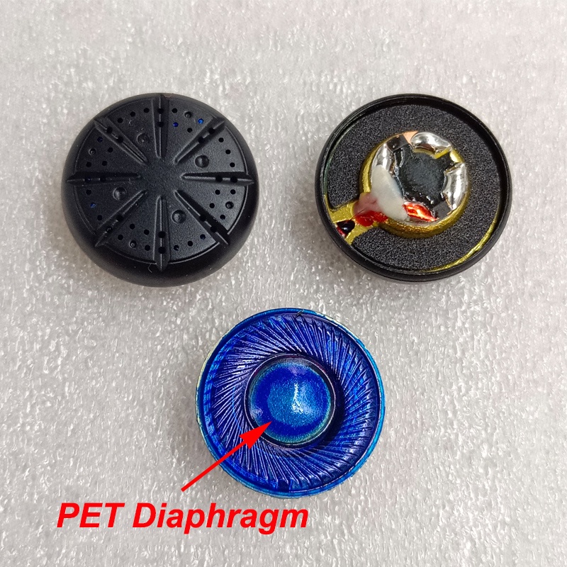 Diafragma Bahan Karbon Nanotubes Resin Ukuran 15.4mm 32 Ohm Untuk Speaker Earphone