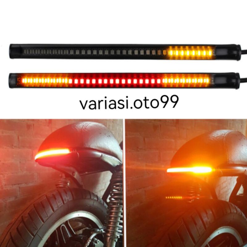 LAMPU LED STOP REM STRIP 3 IN 1 SEN SEIN 17CM FLEKSIBEL DRL STOPLAMP BELAKANG