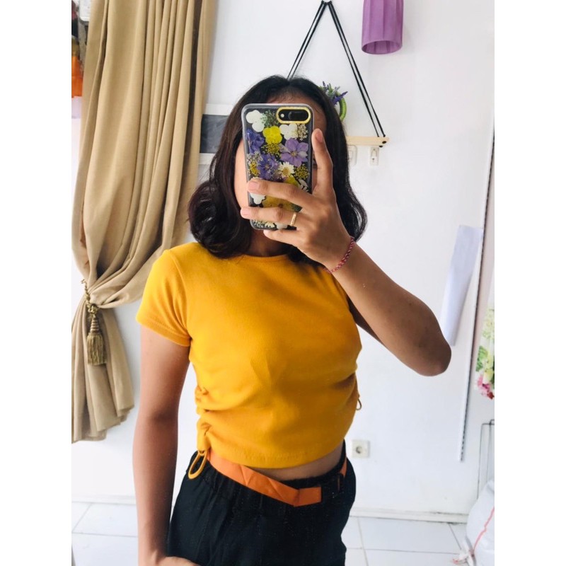 Rib Serut Crop/Atasan Wanita