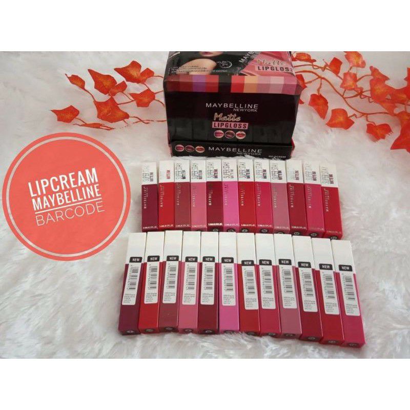 [ PER BOX ] LIPCREAM MAYBELLINE SUPER STAY MATTE INK  / LIPCREAM MYBELINE BARCODE