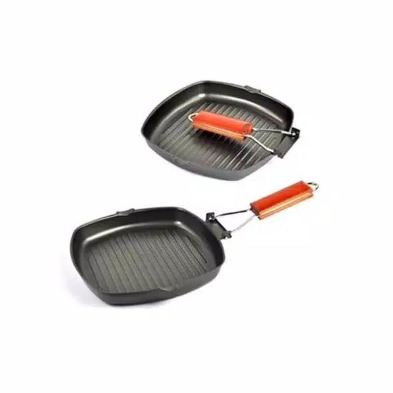 Panci , Panggang  , .Square Foldable , Teflon , BBQ , Grill Pan